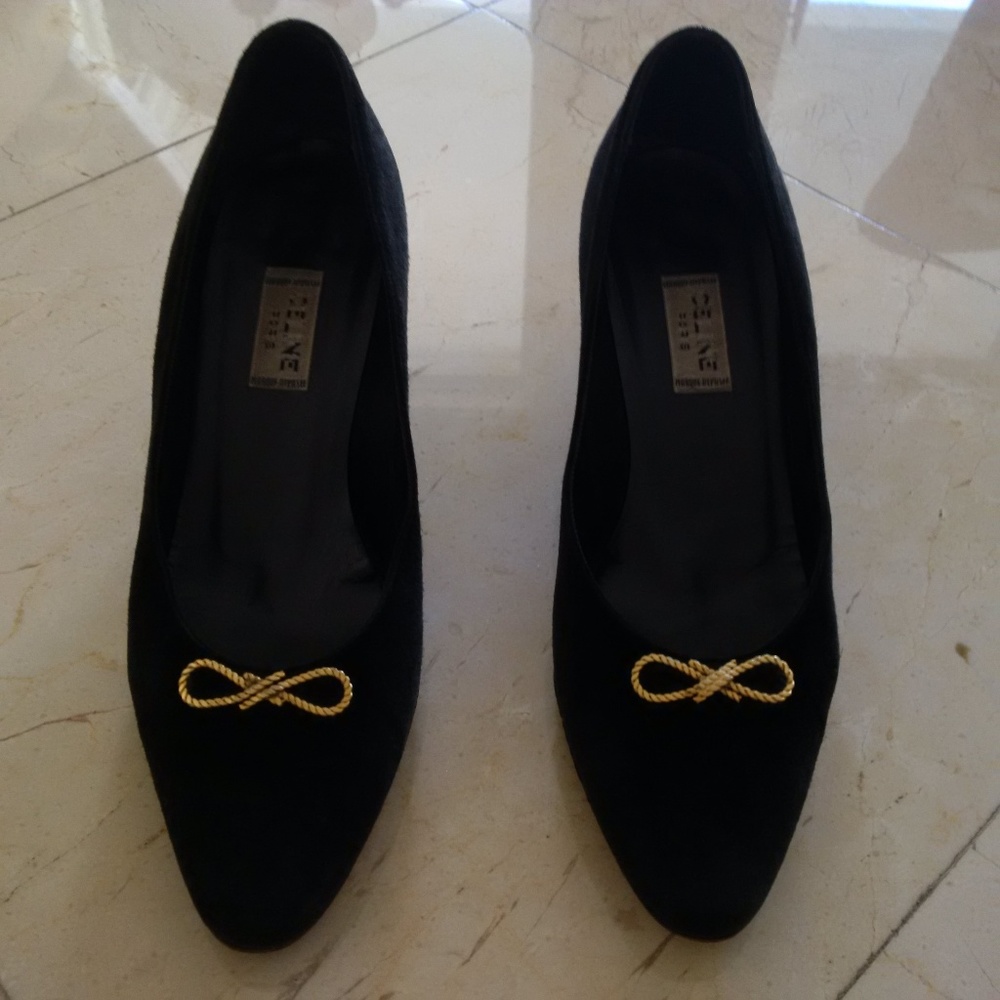 CELINE Black Suede Pump Size 36 1/2 - 6 ½